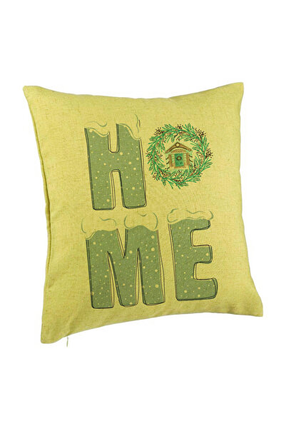 BEKZ Perna Decorativa de Craciun, HOME, 40x40 cm, Verde, Husa Detasabila, Burduf