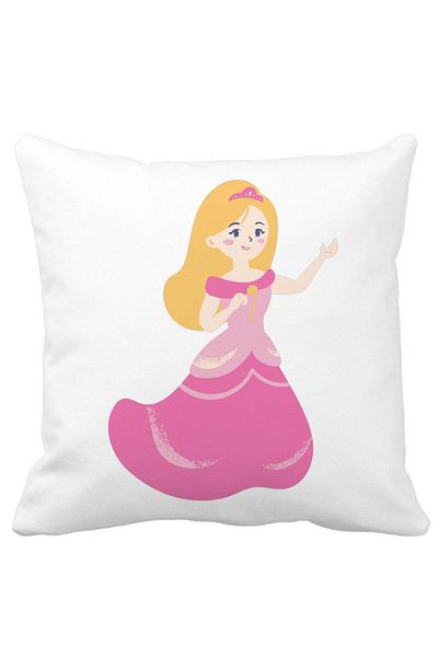 BEKZ Square Pillowcase Princess Pink, 40x40 Cm, White, Matte