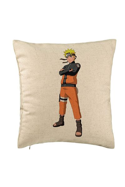 BEKZ Perna Decorativa cu Naruto, 40x40 cm, Bej, Husa Detasabila, Burduf