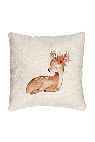 BEKZ Perna Decorativa Canapea, Model Pui de Caprioara, 40x40 cm, Cu fermoar