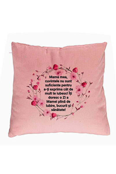 BEKZ Față de pernă, model cu model pentru mama cu text 40x40 cm, roz