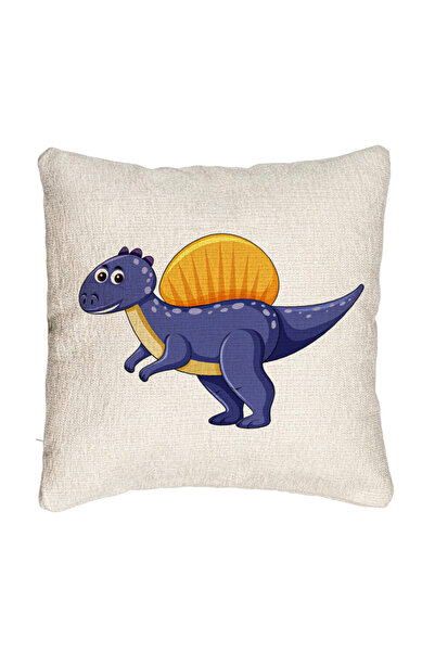 BEKZ Perna Decorativa Canapea, Model copii Dinozaur Mov inchis, 40x40 cm, Cu fermoar