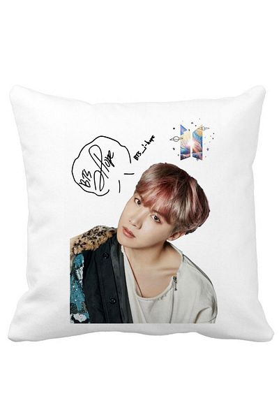 BEKZ Bts J-hope Pillowcase, 40x40 Cm, White, Matte