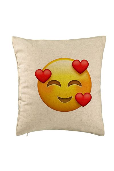 BEKZ Față de pernă, model Emoji îndrăgostit, 40x40 cm, bej