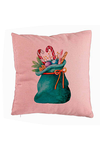 BEKZ Perna Decorativa Sacul lui Mos Craciun cu cadouri, 40x40 cm, Roz, Husa D...