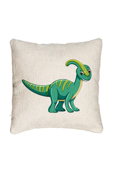 BEKZ Fata de perna Canapea, Model copii Dinozaur Verde, 40x40 cm, Cu fermoar