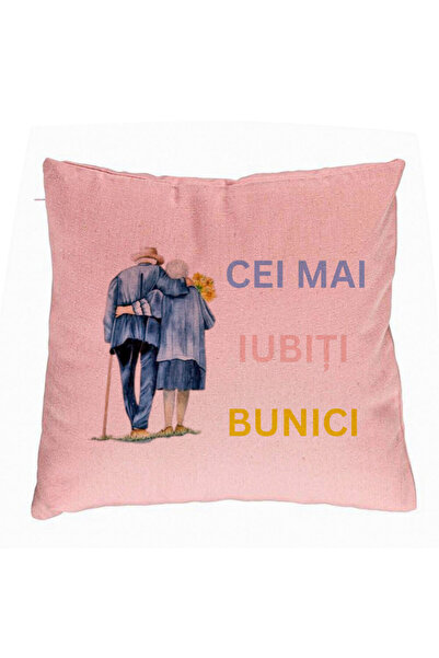 BEKZ Perna Decorativa pentru Bunici 7, 40x40 cm, Roz, Husa Detasabila, Burduf