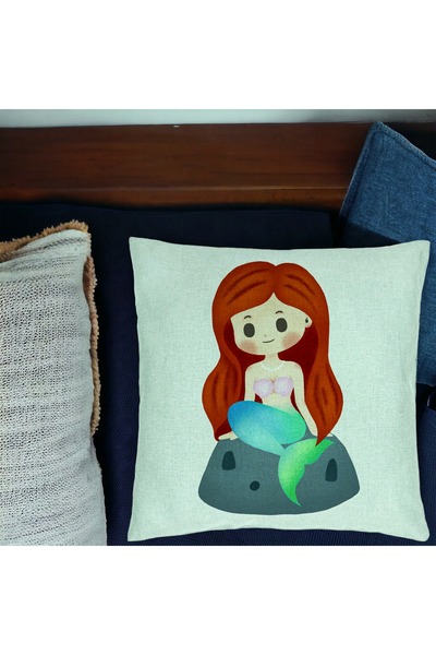 BEKZ Perna Decorativa, Model Sirena, 40x40 cm, Verde Menta, Husa Detasabila, ...