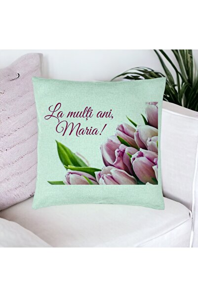 BEKZ Διακοσμητικό μαξιλάρι, με σχέδιο "Χρόνια Πολλά Μαρία", 40x40 εκ., Πράσιν...