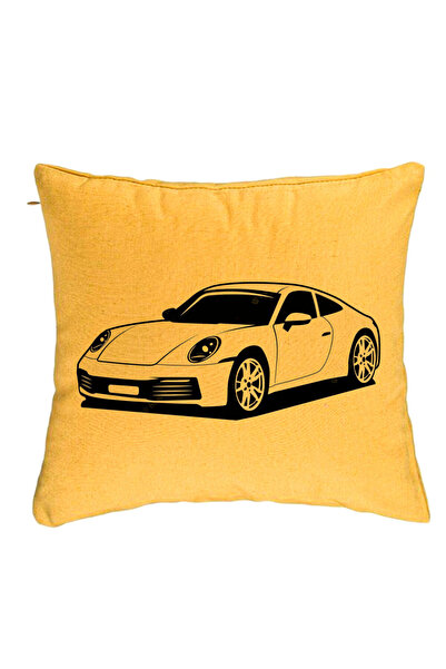 BEKZ Față de pernă, model Porsche 911, 40x40 cm, galbenă