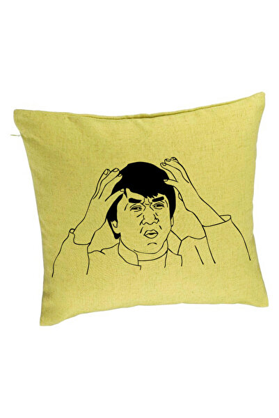 BEKZ Perna Decorativa, Model Meme WHAT?, 40x40 cm, Verde, Husa Detasabila, Bu...