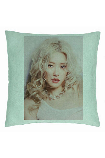 BEKZ Perna Decorativa BlackPink Rose 3, 40×40 cm, Verde Menta, Husa Detasabila, Burduf