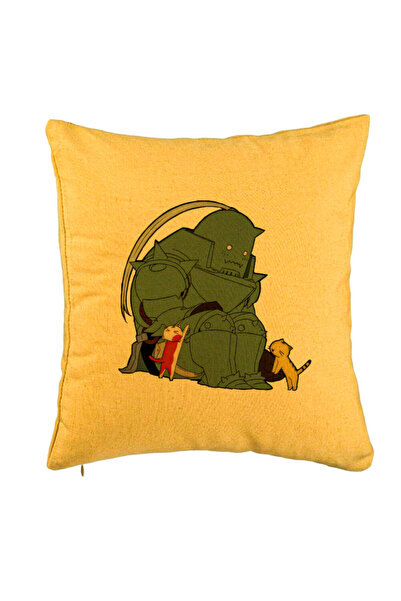 BEKZ Față de pernă cu Full Metal Alchemist, 40x40 cm, galbenă