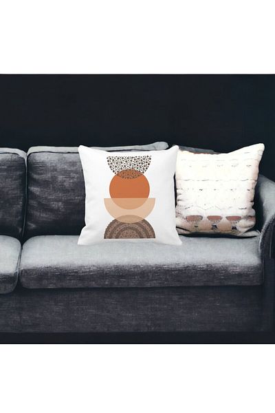 BEKZ Perna Decorativa Model Abstract Creativ 11,40x40 cm, Alba, Mata, Husa Detasabila, Burduf