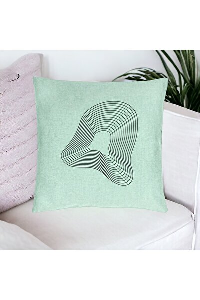 BEKZ Perna Decorativa, Model F1, 40x40 cm, Verde Menta, Husa Detasabila, Burduf