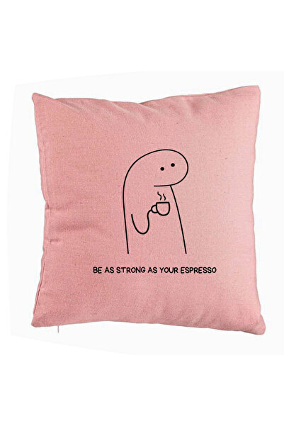BEKZ Perna Decorativa, Model Be As Strong As Your Espresso, 40x40 cm, Roz, Hu...