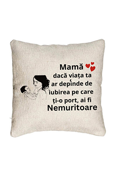 BEKZ Fata de perna Canapea, Model pentru Mama 9, 40x40 cm, Cu fermoar