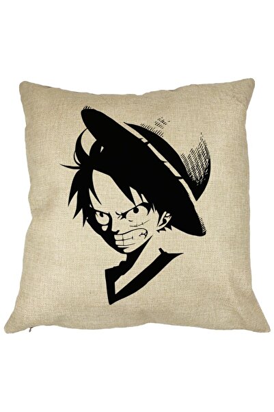 BEKZ Μαξιλαροθήκη με Ολόσωμη Φιγούρα Luffy Μαύρη, 40x40 Εκ.