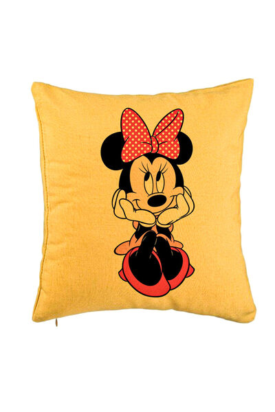 BEKZ Perna Decorativa, Model copii Minnie Mouse, 40x40 cm, Galben, Husa Detas...