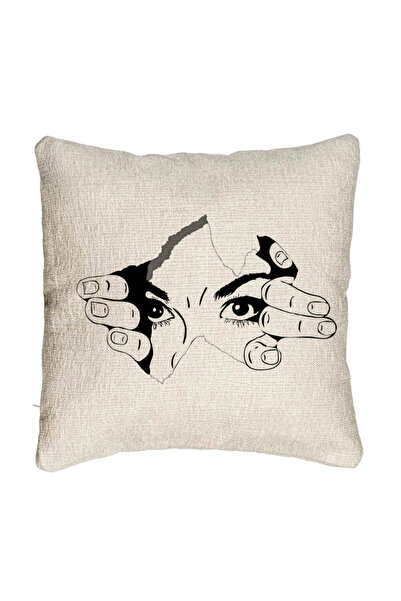 BEKZ Fata de perna Canapea, Model I see You, 40x40 cm, Cu fermoar