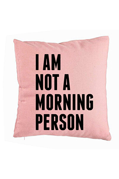 BEKZ Față de pernă, model I Am Not A Morning Person, 40x40 cm, roz