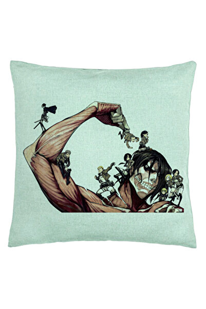 BEKZ Față de pernă gigantică Atac pe Titan, 40x40 cm, verde mentă