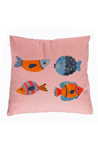 BEKZ Perna Decorativa, Model Multicolor Pesti, 40x40 cm, Roz, Husa Detasabila...