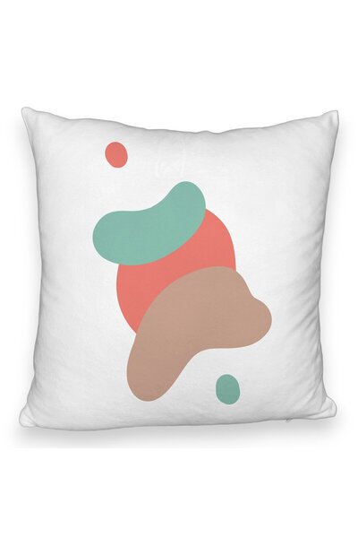 BEKZ Perna Decorativa Fluffy, Model Abstracta 9, 40x40 cm, Alba, Husa Detasab...