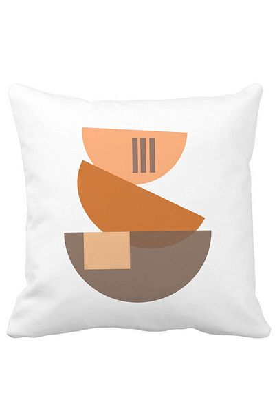 BEKZ Decorative Pillow Abstract Creative Pattern 8.40x40 cm, White, Matte, Removable Cover, Bellows