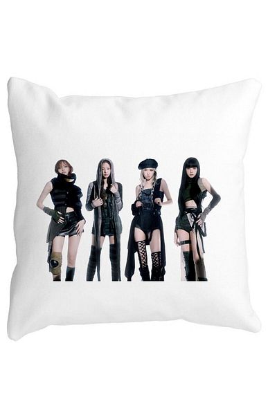 BEKZ Perna Decorativa BlackPink, 4, 40x40 cm, Alba, Mata, Husa Detasabila, Burduf