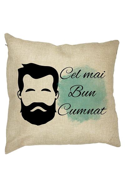 BEKZ Perna Decorativa pentru Cumnat 1, 40x40 cm, Husa Detasabila, Burduf