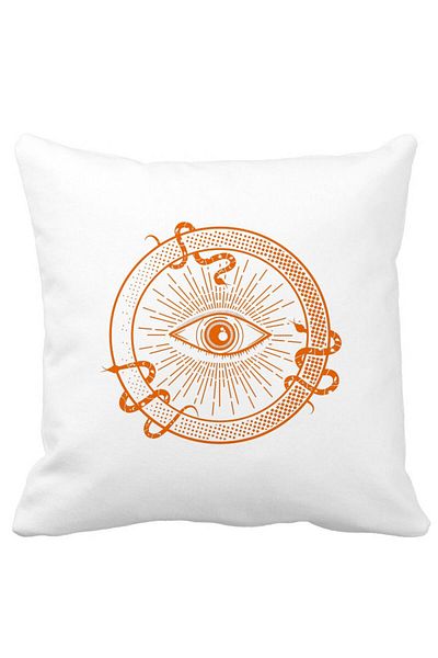BEKZ Square Pillowcase Mystic Eye, 40x40 Cm, White, Matte