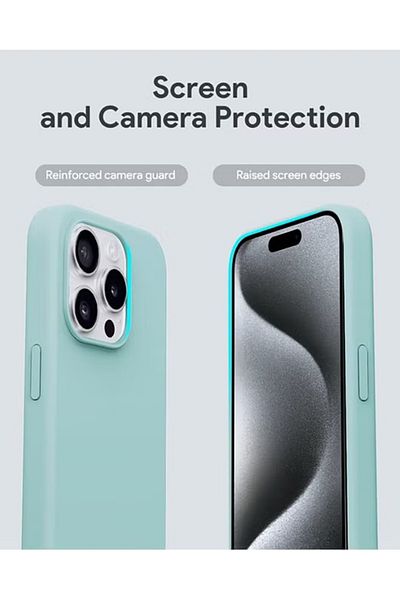AUKEY Magnetic Hrd-Shell Phone Case Midnight iPhone 15 Pro Green PC-GJ10CSucculent