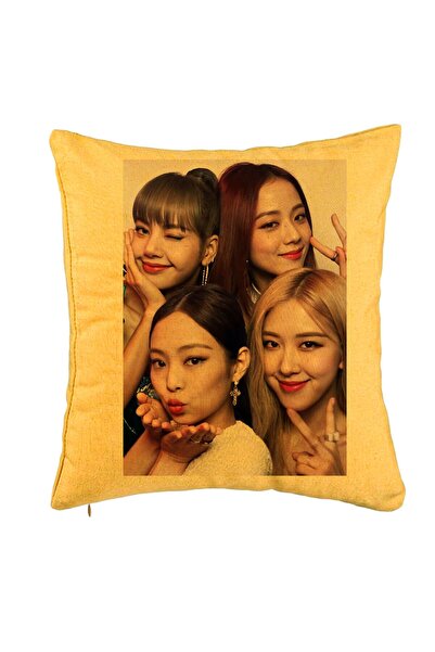 BEKZ Față de pernă Blackpink, Model 8, 40x40 cm, Galbenă