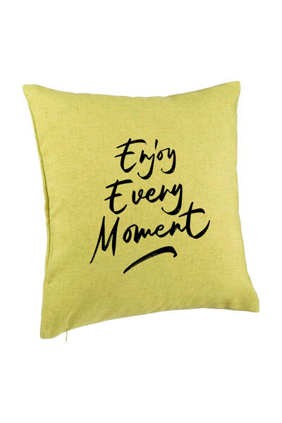BEKZ Perna Decorativa, Model Enjoy Every Moment, 40x40 cm, Verde, Husa Detasa...