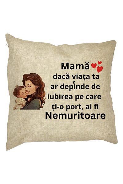 BEKZ Perna Decorativa pentru Mama 8,40x40 cm, Husa Detasabila, Burduf