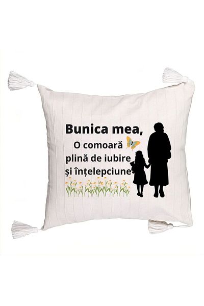 BEKZ Fringed Pillowcase for Grandma 18, 45x45 cm, With zipper