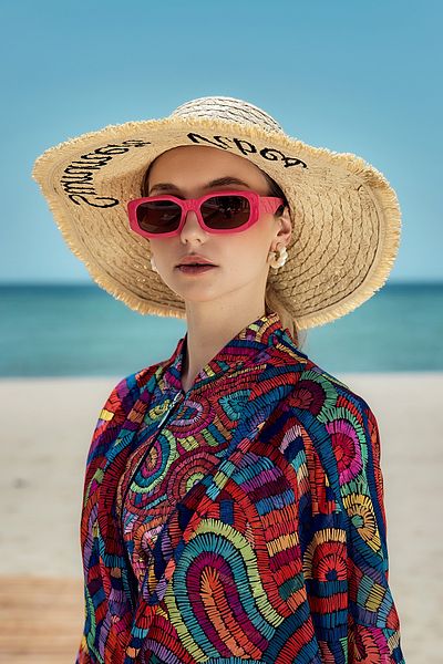 Remsa Mayo Straw Hat Beach Hat with Tassel Edges and Embroidery Detail Rş-2112 Bej02