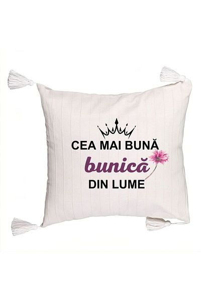 BEKZ Decorative Pillow with Fringes for Grandma 12, 45x45 cm, With zipper