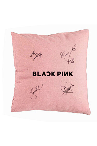 BEKZ Perna Decorativa BlackPink cu Semnaturi, Model 2, 40x40 cm, Roz, Husa De...