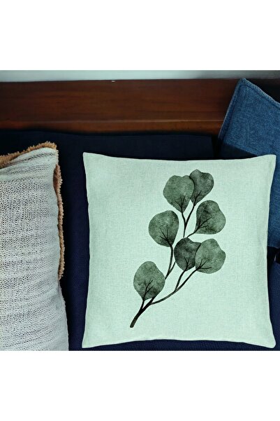 BEKZ Față de pernă, model frunze, 40x40 cm, verde mentă