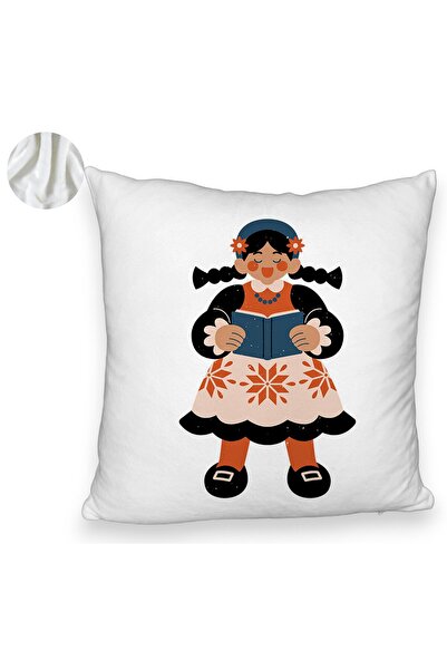 BEKZ Față de pernă pufoasă, model popular, 40x40 cm, albă