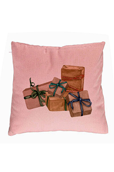 BEKZ Калъфка за възглавница с коледна тематика, подаръци, 40x40 см, розова