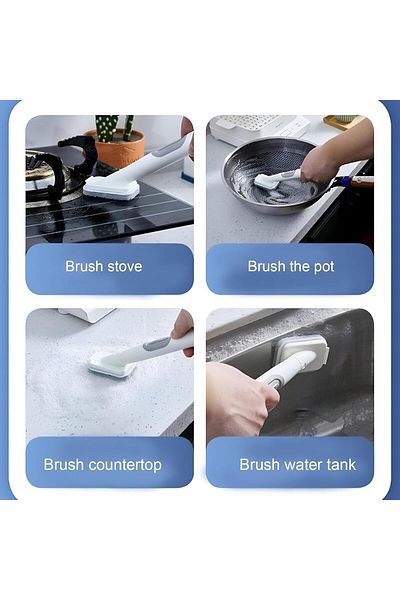 TAAM_SA Small and practical kitchen brush for cleaning dishes and utensils with a soap dispenser, easy to use for singles