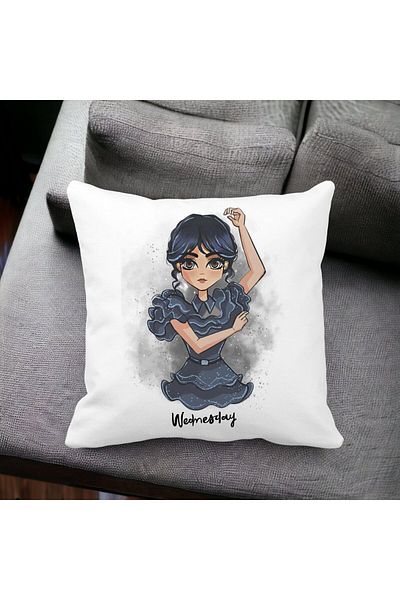 BEKZ Wednesday Addams Dancing Hands Pillowcase 2.40x40 Cm, White, Matte