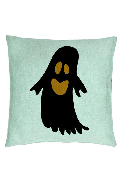 BEKZ Perna Decorativa cu motiv Fantoma de Halloween 2, 40x40 cm, Verde Menta,...