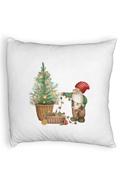 BEKZ Față de pernă pufoasă cu tematică de Crăciun, 22, 40x40 cm, albă