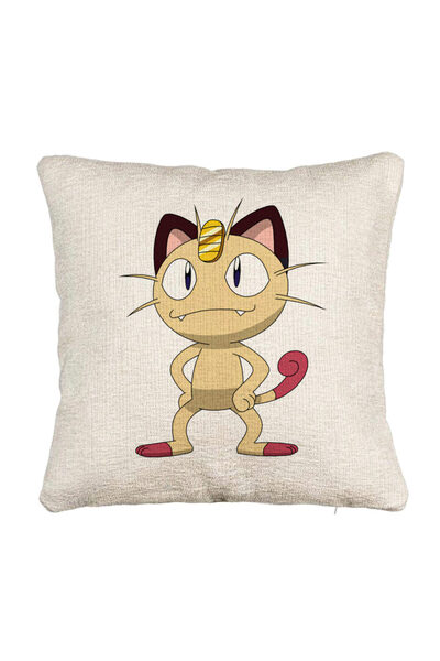 BEKZ Fata de perna Canapea, Model Pisica Pokemon, 40x40 cm, Cu fermoar