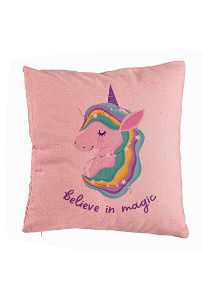 BEKZ Față de pernă, model Unicorns Believe In Magic, 40x40 cm, roz
