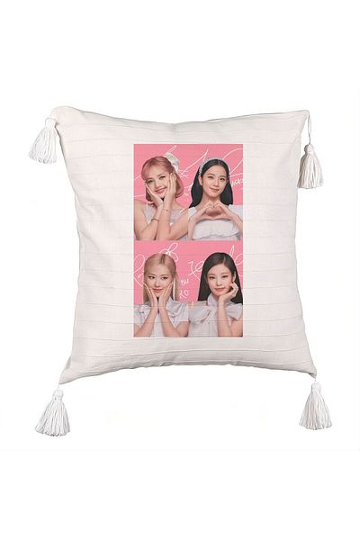 BEKZ BlackPink Fringed Pillowcase, Model 15, 45×45 cm, With zipper